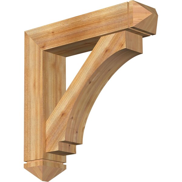 Ekena Millwork Imperial Arts and Crafts Rough Sawn Bracket w/ Offset Brace, Western Red Cedar, 8"W x 36"D x 36"H BKT0806X36X36IMP03RWR - main